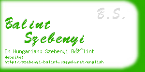 balint szebenyi business card